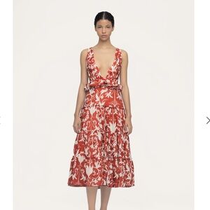 chinese dress ladies Agua by Agua Bendita Naranja Mimosa Print Maxi Dress – Sabrina's Closet main image 1